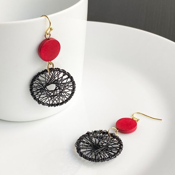 NEW "Etna" Dreamcatcher Wooden Earrings - Picture 3 of 5